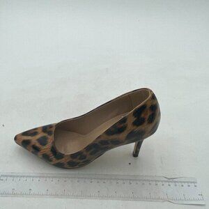 FSJ Leopard Formal Slip On Pumps High Heel Close Toe Slide Business Office Shoe